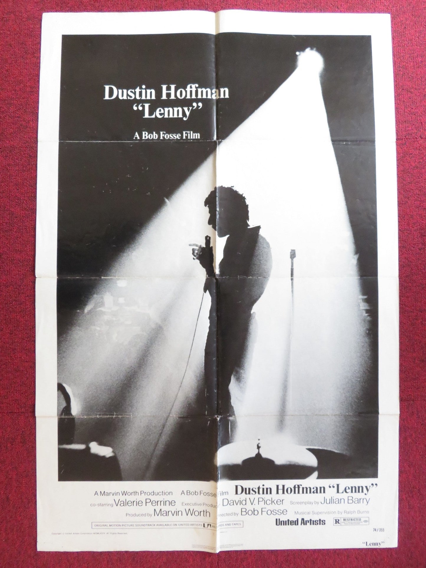 LENNY FOLDED US ONE SHEET POSTER DUSTIN HOFFMAN VALERIE PERRINE 1974 Rendezvous Cinema Movie posters