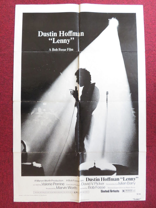 LENNY FOLDED US ONE SHEET POSTER DUSTIN HOFFMAN VALERIE PERRINE 1974 Rendezvous Cinema Movie posters