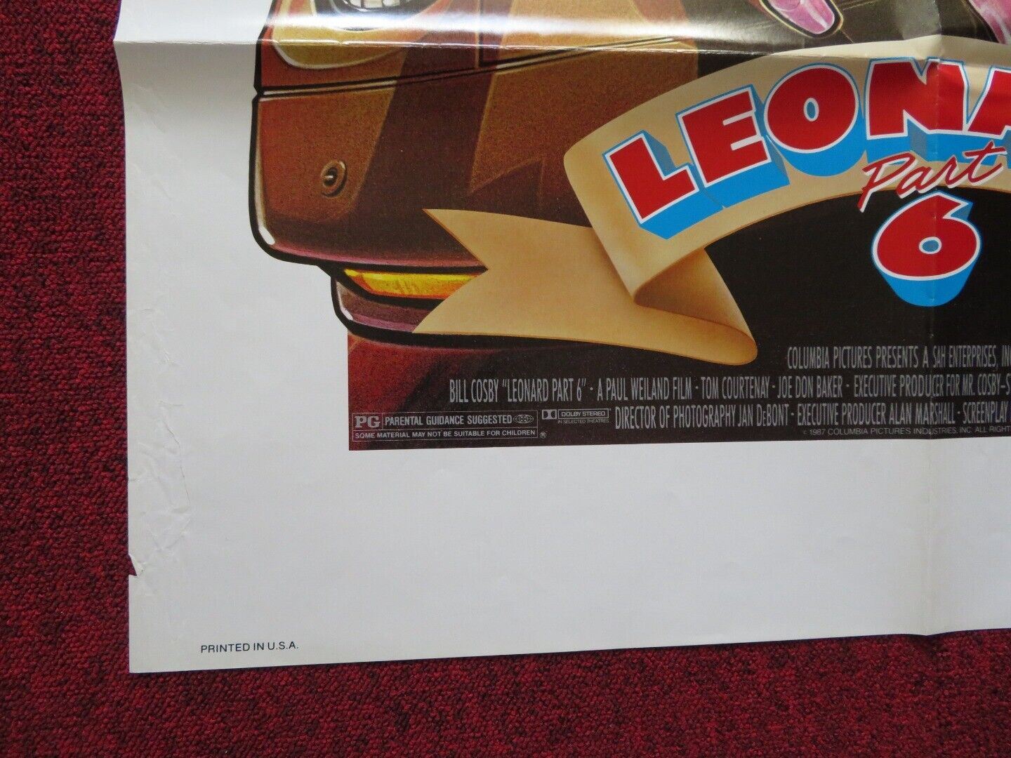 LEONARD PART 6 FOLDED US ONE SHEET POSTER BILL COSBY TOM COURTENAY 1987 Movie posters