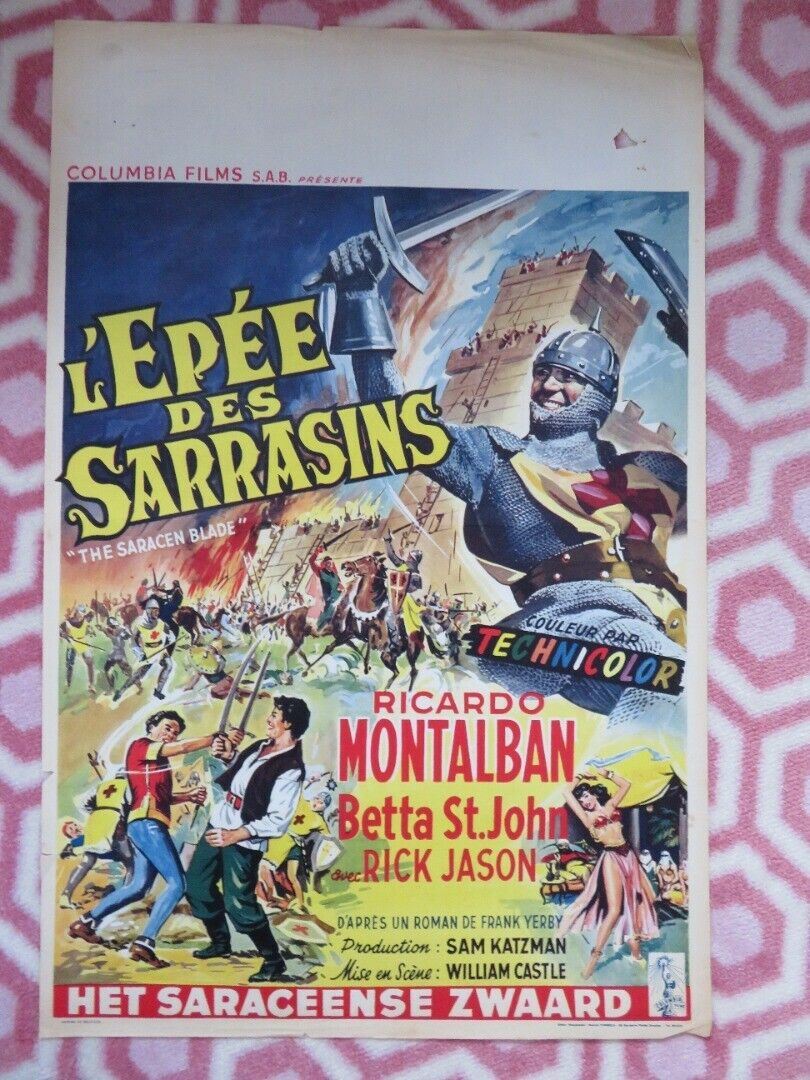 L'EPEE DES SARRASINS/ The Saracen Blade BELGIUM (21.5"x14") POSTER 1954 Movie posters