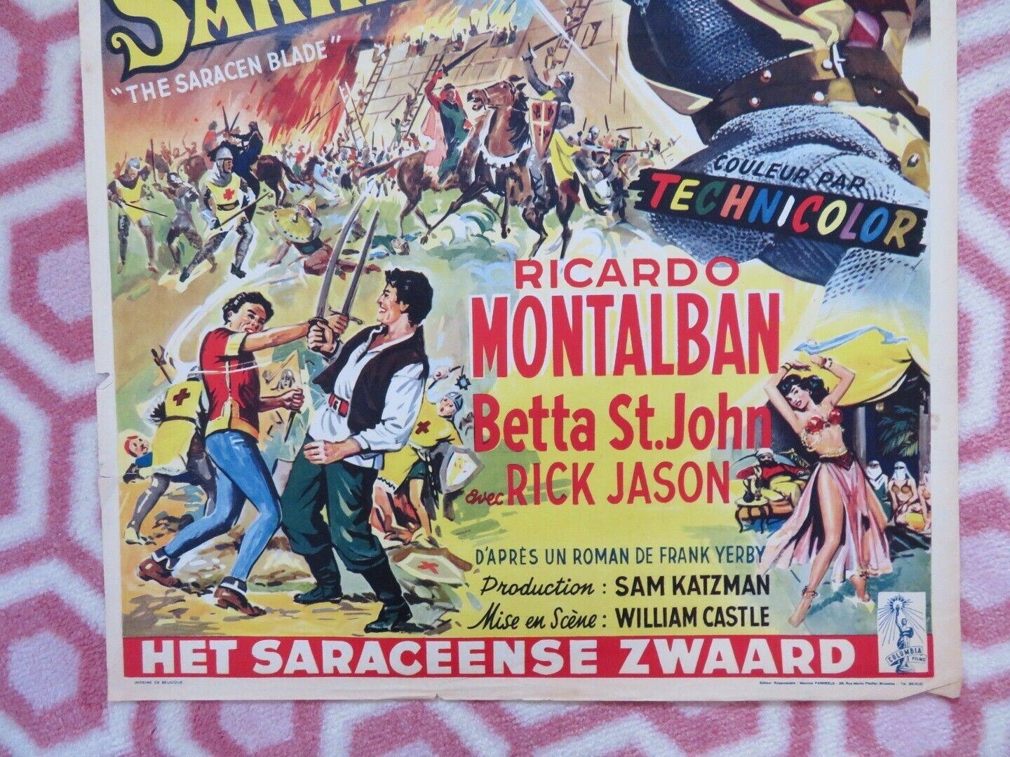 L'EPEE DES SARRASINS/ The Saracen Blade BELGIUM (21.5"x14") POSTER 1954 Movie posters