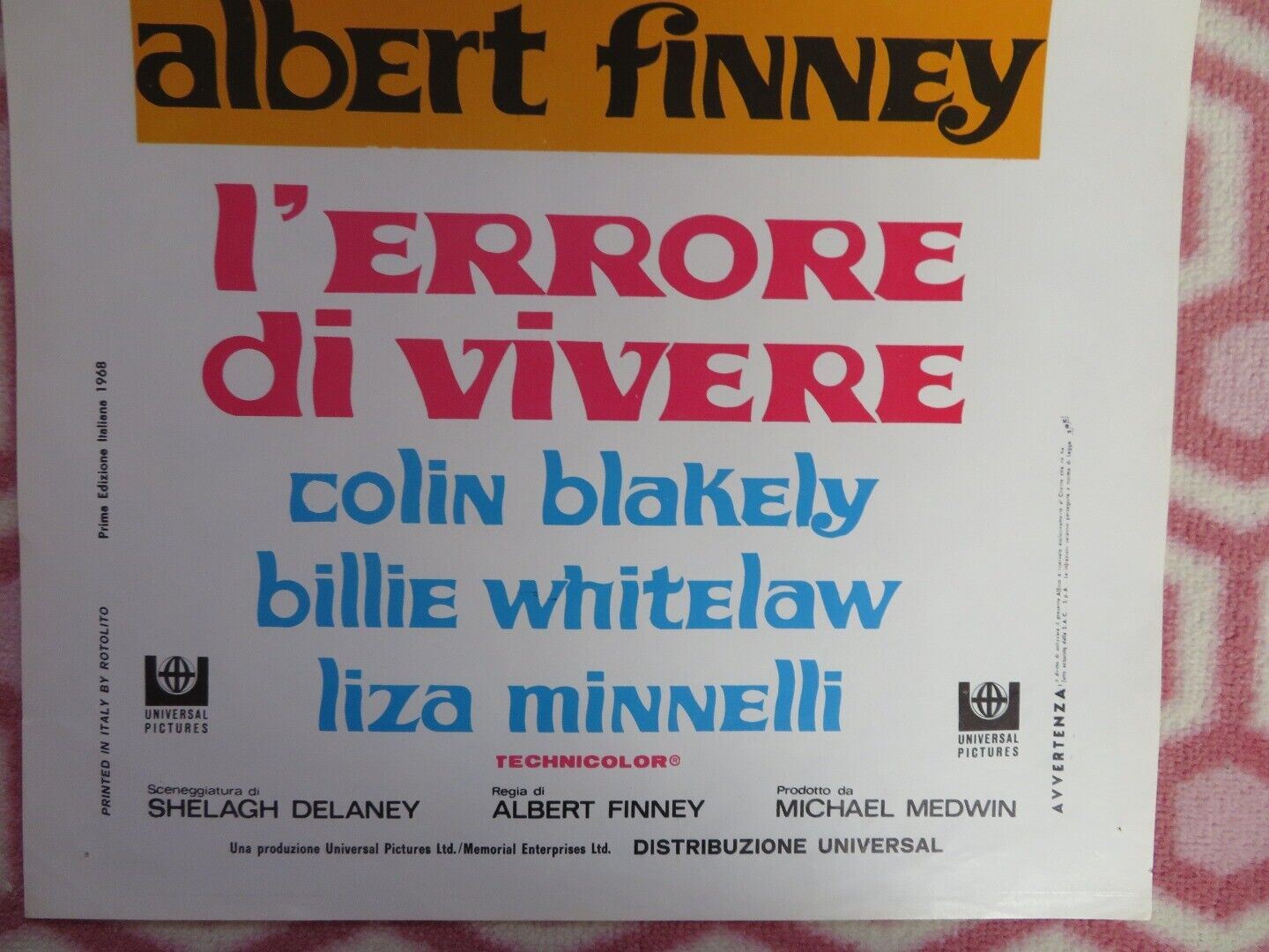 L'ERRORE DI VIVERE / Charlie Bubbles ITALIAN LOCANDINA (27.5"x13") POSTER 1968 Movie posters