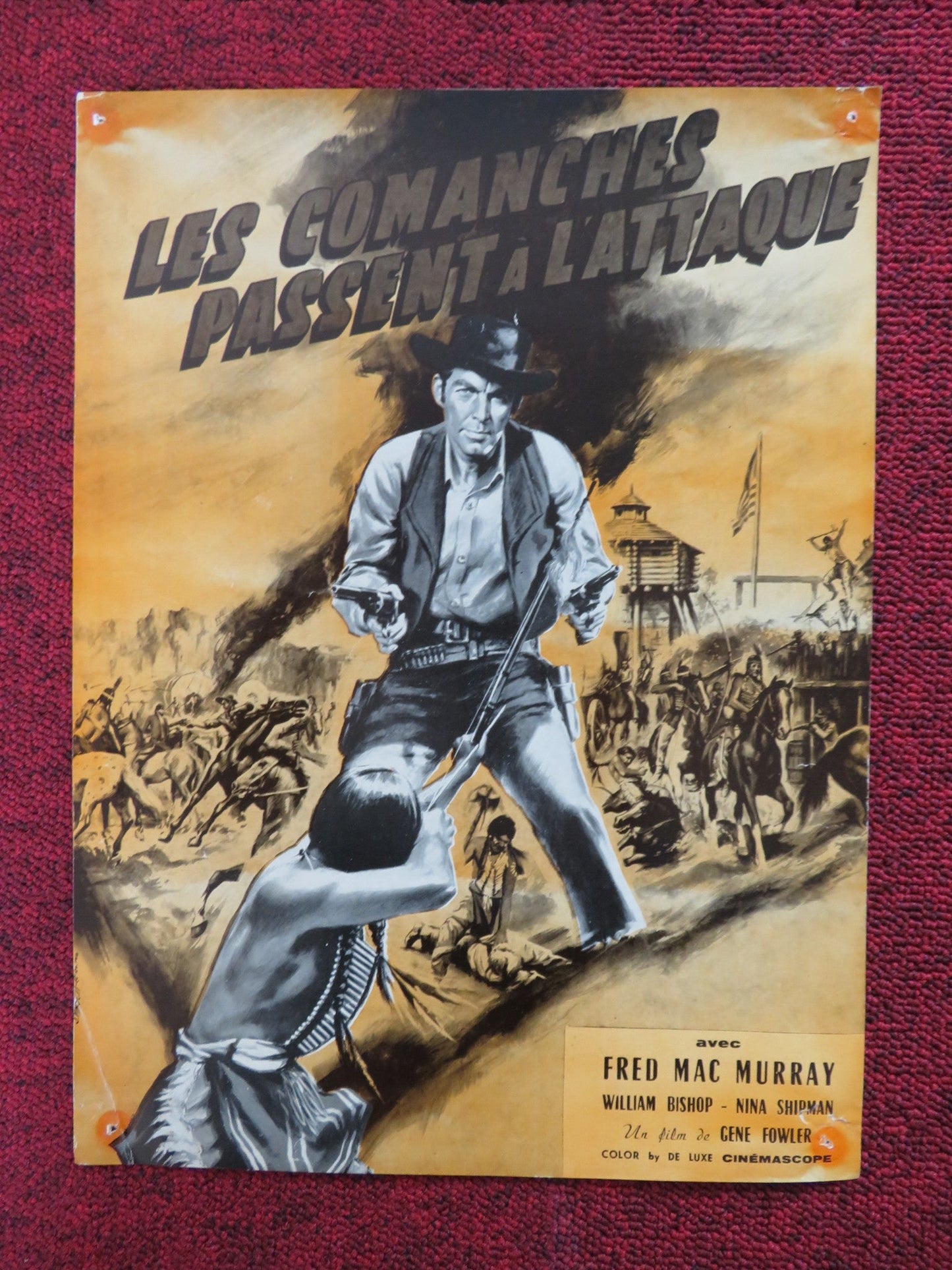 LES COMANCHES PASSENT A LATTAQUE FRENCH FLYER FRED MAC MURRAY W BISHOP 1959 Rendezvous Cinema Movie posters