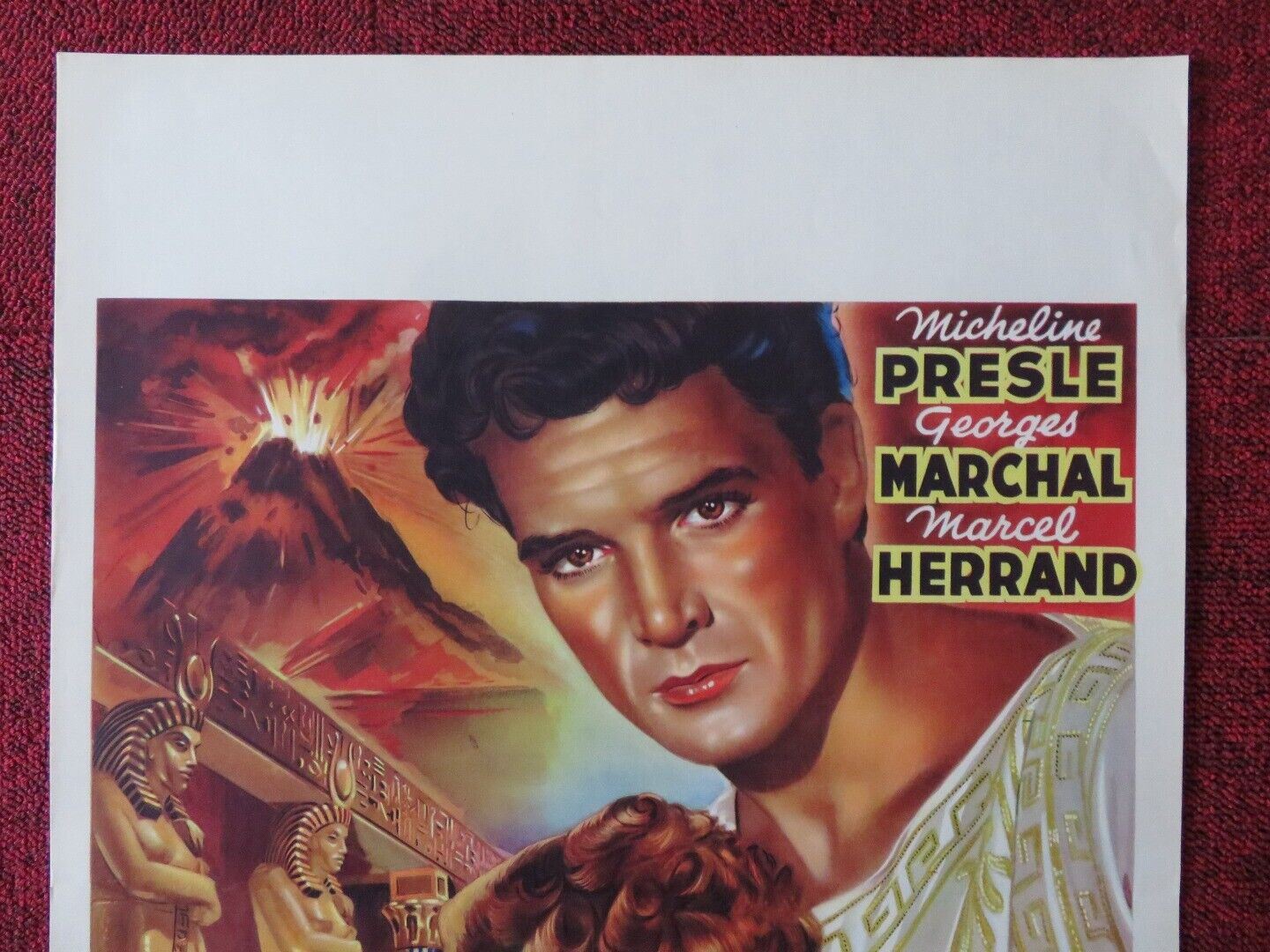 LES DERNIERS JOURS DE POMPEI BELGIUM (21.5"x14.5") POSTER MICHELINE PRESLE 1950 Movie posters