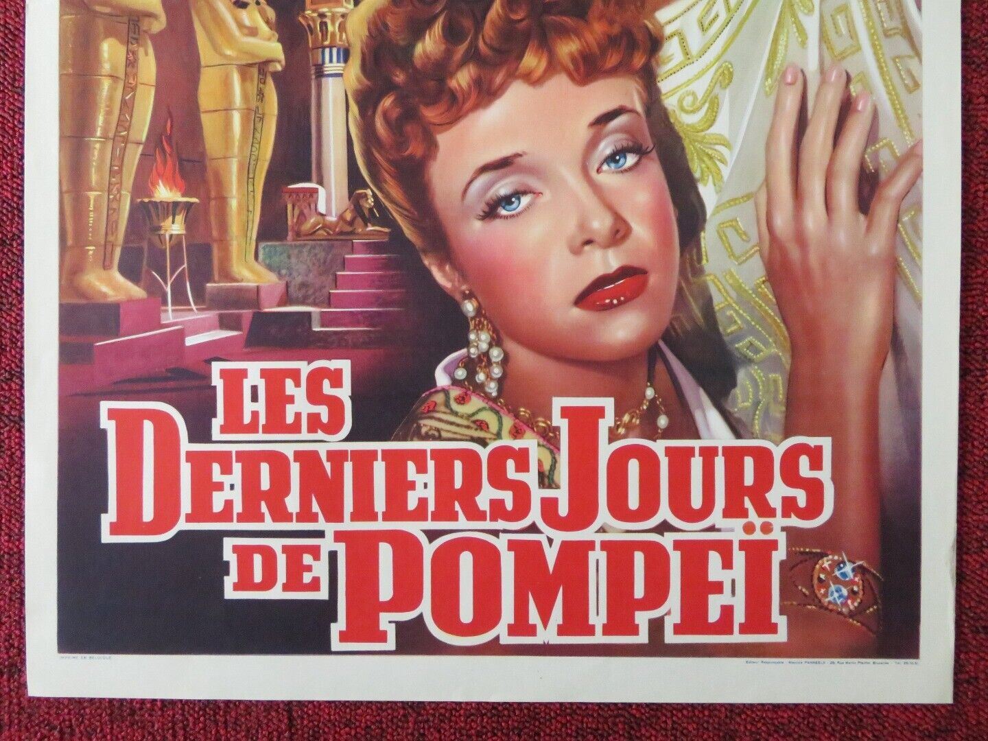 LES DERNIERS JOURS DE POMPEI BELGIUM (21.5"x14.5") POSTER MICHELINE PRESLE 1950 Movie posters