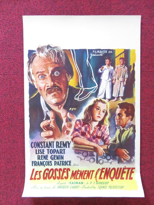LES GOSSES MENENT L'ENQUETE BELGIUM (14"x 22") POSTER CONSTANT REMY 1947 Rendezvous Cinema Movie posters