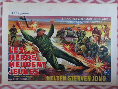 LES HEROS MEURENT JEUNES/ Heroes Die Young BELGIUM (14.5"x 20.5") POSTER 1960 Movie posters
