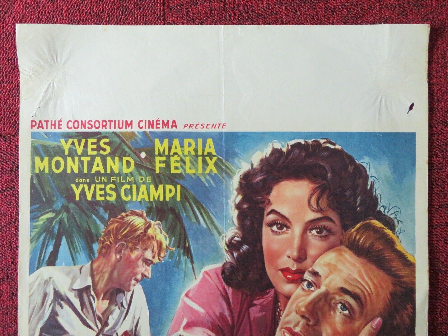 LES HEROS SONT FATIGUES BELGIUM (22"x14") POSTER YVES MONTAND 1955 Movie posters