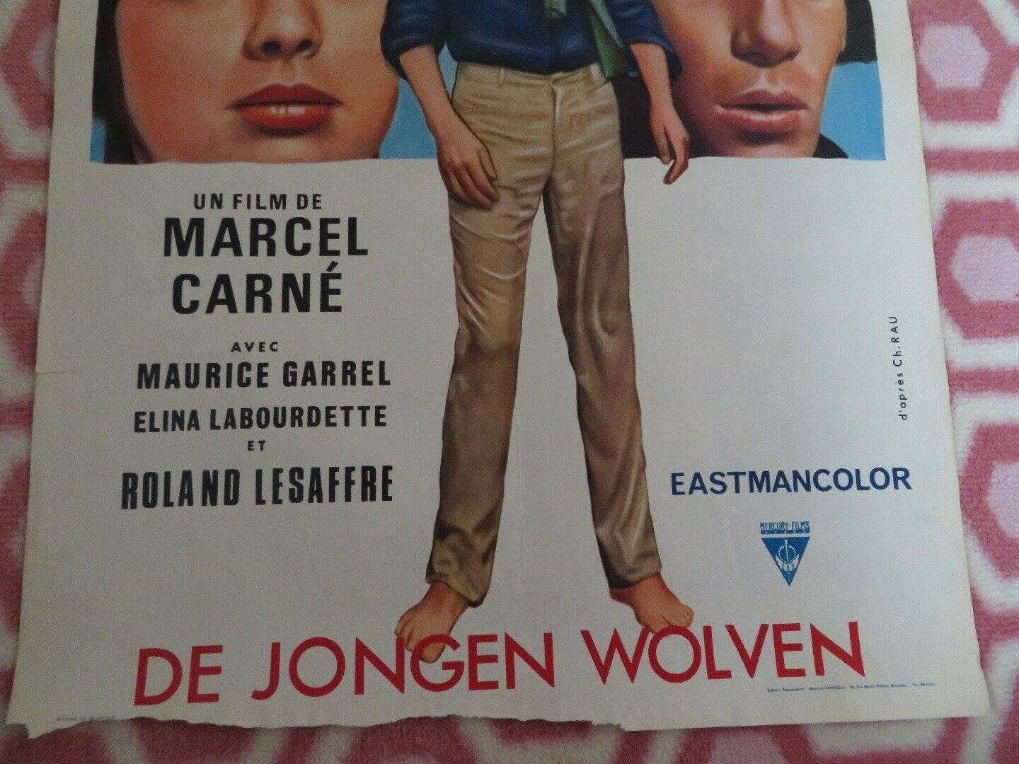LES JEUNES LOUPS/ Young Wolves BELGIUM (22"x 14.5") POSTER MARCEL CARNE 1954 Movie posters