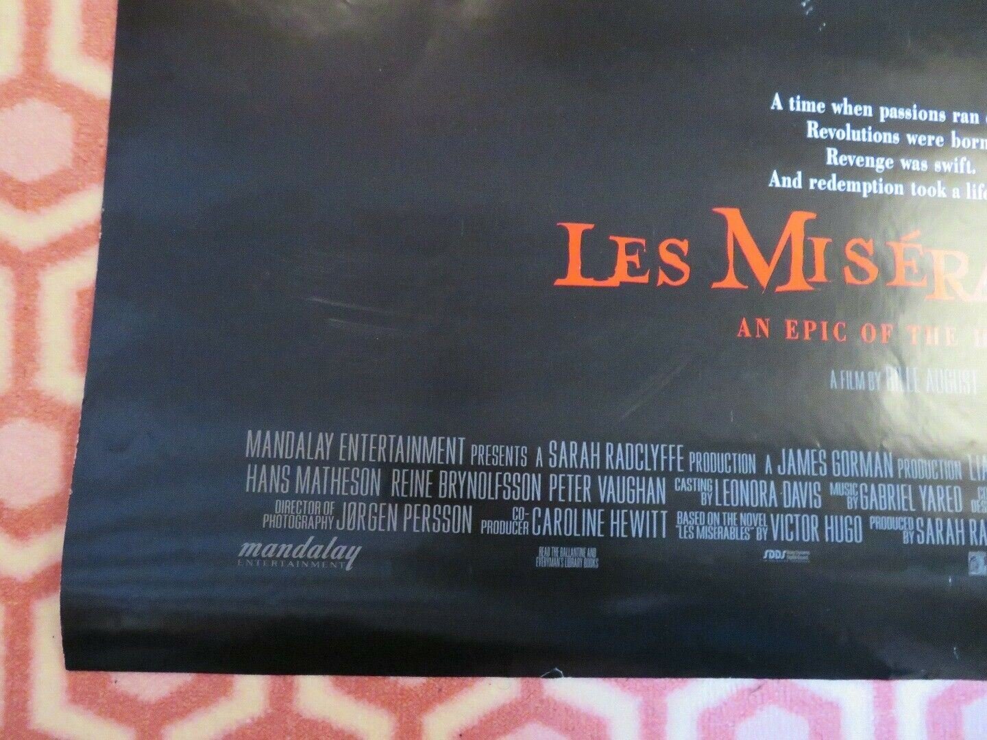 LES MISERABLES B US ONE SHEET ROLLED POSTER UMA THURMAN CLAIRE DANES Movie posters