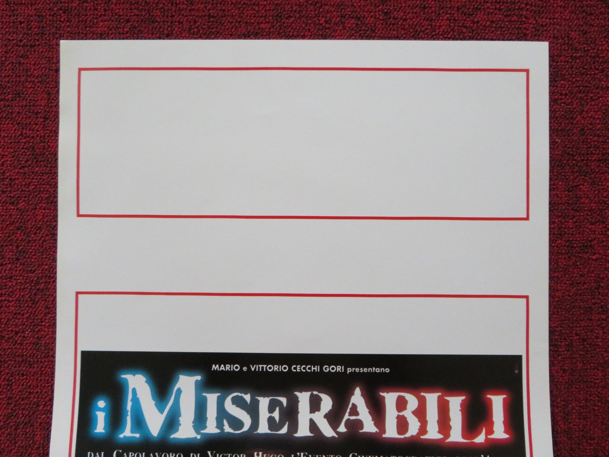 LES MISERABLES ITALIAN LOCANDINA POSTER LIAM NEESON UMA THURMAN 1998 Rendezvous Cinema Movie posters