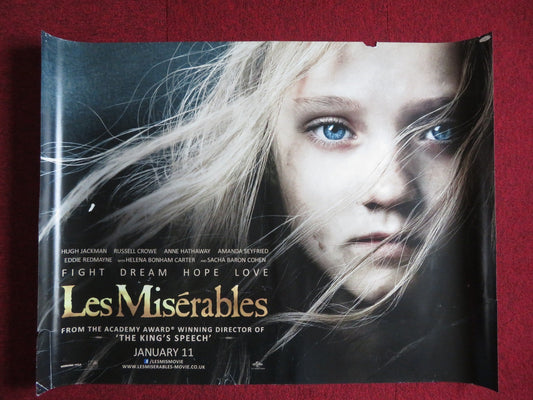 LES MISERABLES UK QUAD (30"x 40") ROLLED POSTER HUGH JACKMAN RUSSELL CROWE 2012 Rendezvous Cinema Movie posters