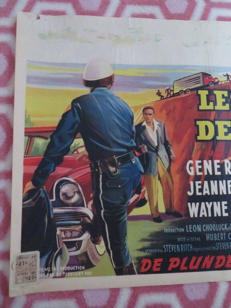 LES PILLARDS DE LA ROUTE / PLUNDER ROAD BELGIUM POSTER GENE RAYMOND 1957 Movie posters