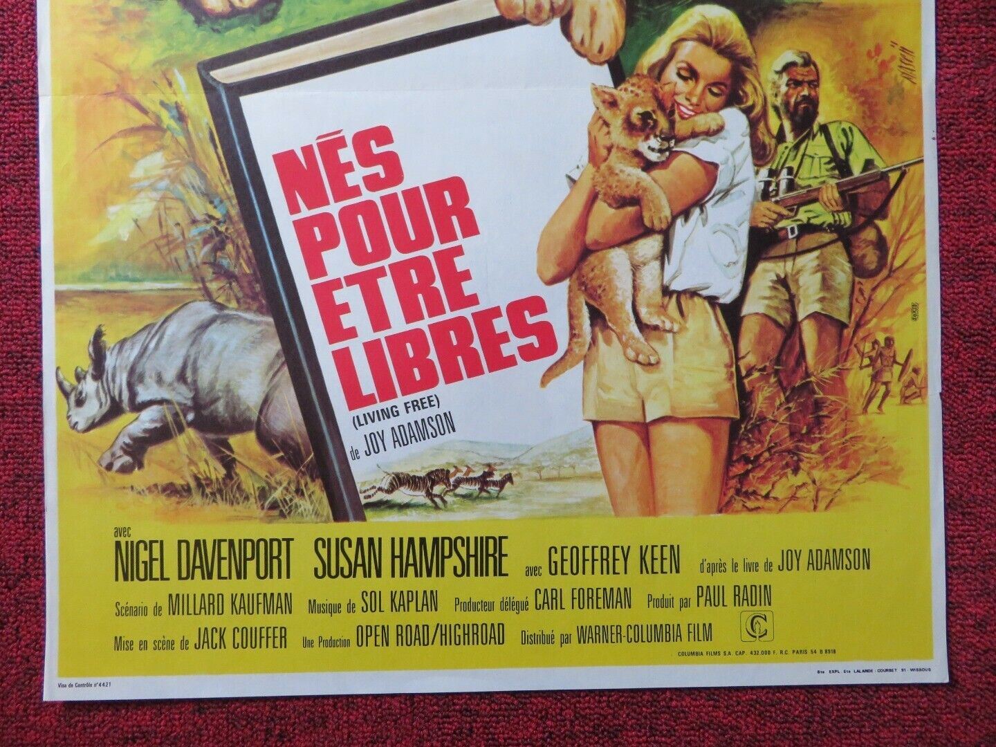 LES POUR ETRE LIBRES /Living Free FRENCH (15.5"x 20.5") POSTER NIGEL DAVENPORT - Rendezvous Cinema