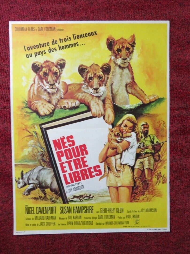LES POUR ETRE LIBRES /Living Free FRENCH (15.5"x 20.5") POSTER NIGEL DAVENPORT - Rendezvous Cinema