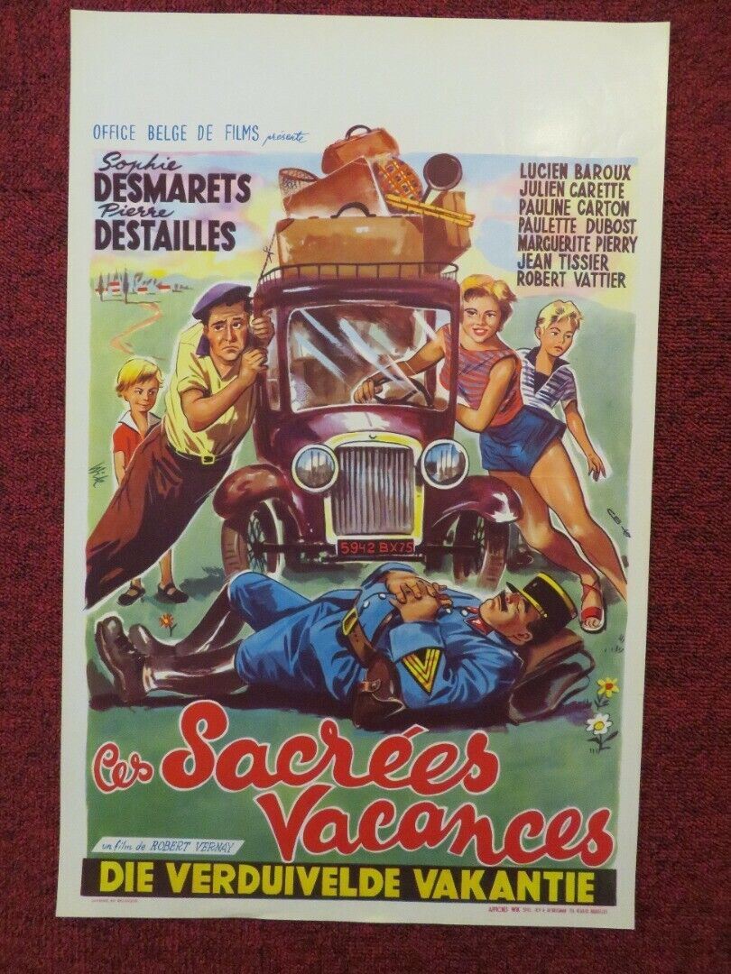 LES SACREES VACANCES BELGIUM (21"x13.5") POSTER PIERRE DESTAILLES 1956 Movie posters