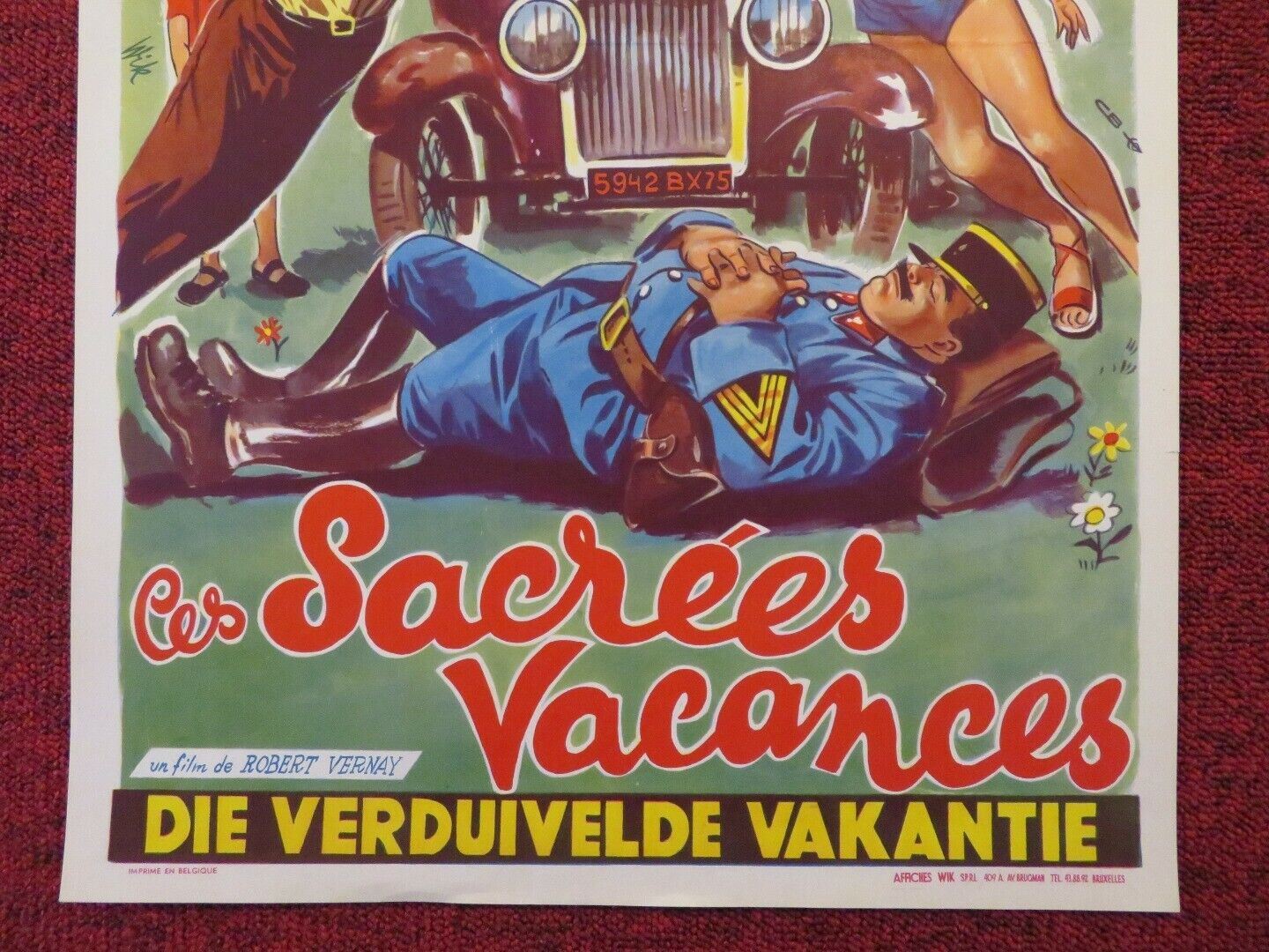 LES SACREES VACANCES BELGIUM (21"x13.5") POSTER PIERRE DESTAILLES 1956 Movie posters