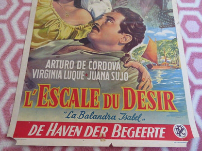 L'ESCALE DU DESIR BELGIUM (21.5"x 14") POSTER ARTURO DE CORDOVA VIRGINIA LUQUE Movie posters