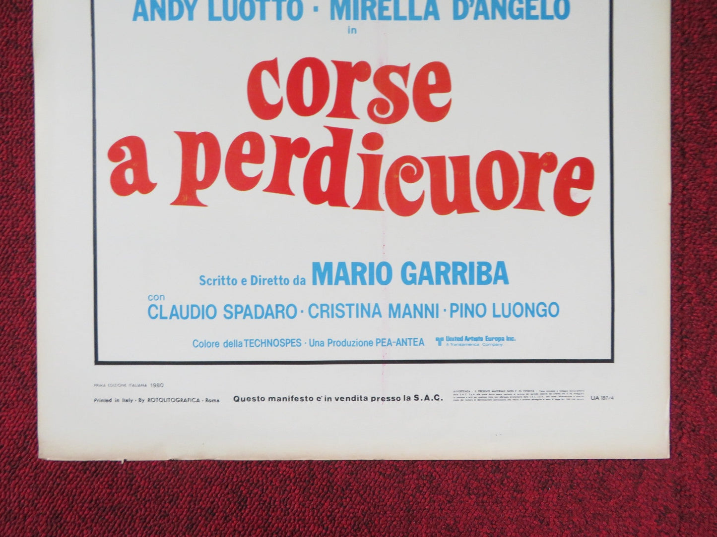 LESSONS FOR THE LOVELORN ITALIAN LOCANDINA POSTER ANDY LUOTTO 1980 Rendezvous Cinema Movie posters