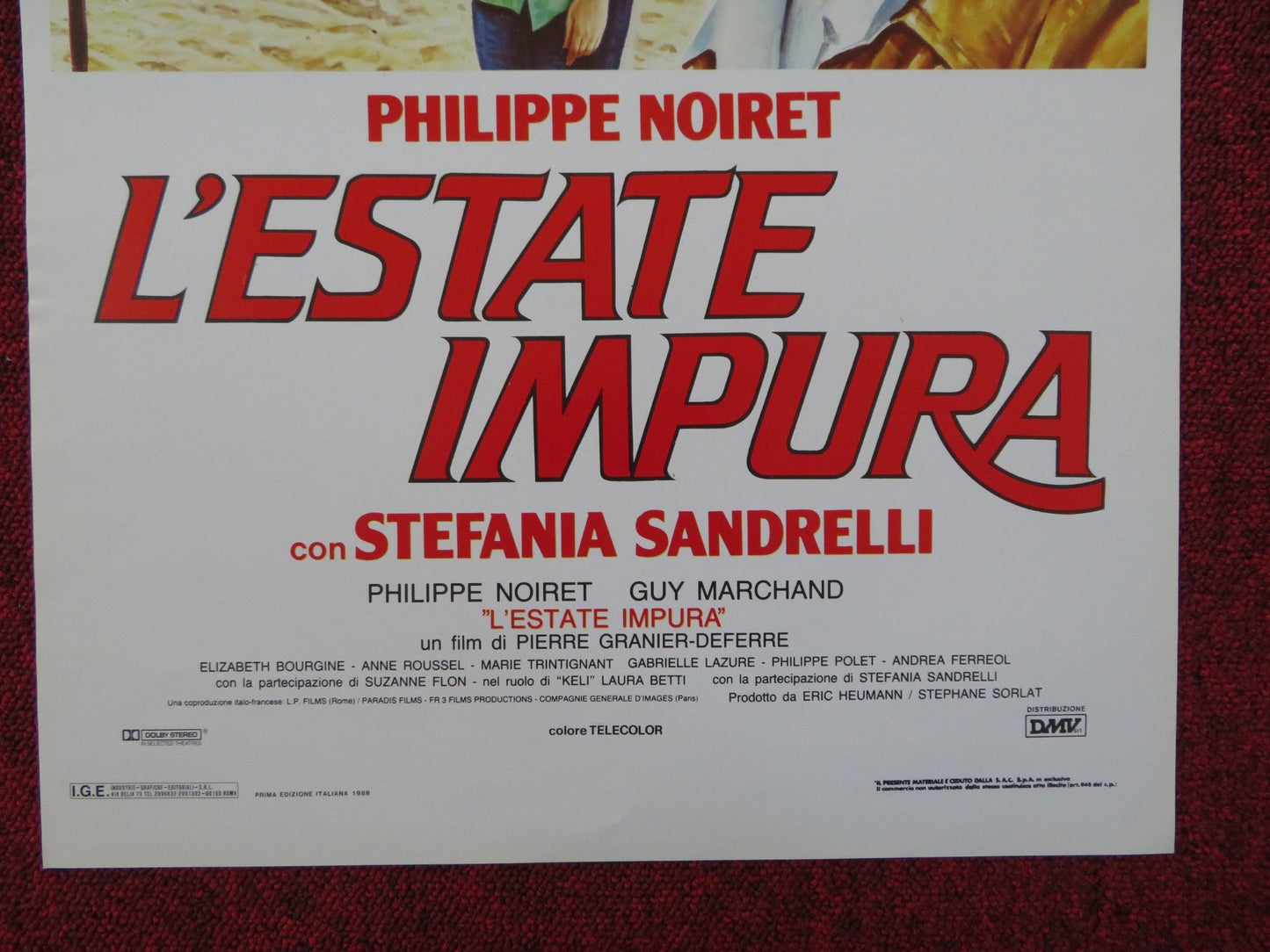 L'ESTATE IMPURA ITALIAN LOCANDINA POSTER PHILIPPE NOIRET GUY MARCHAND 1988 Rendezvous Cinema Movie posters