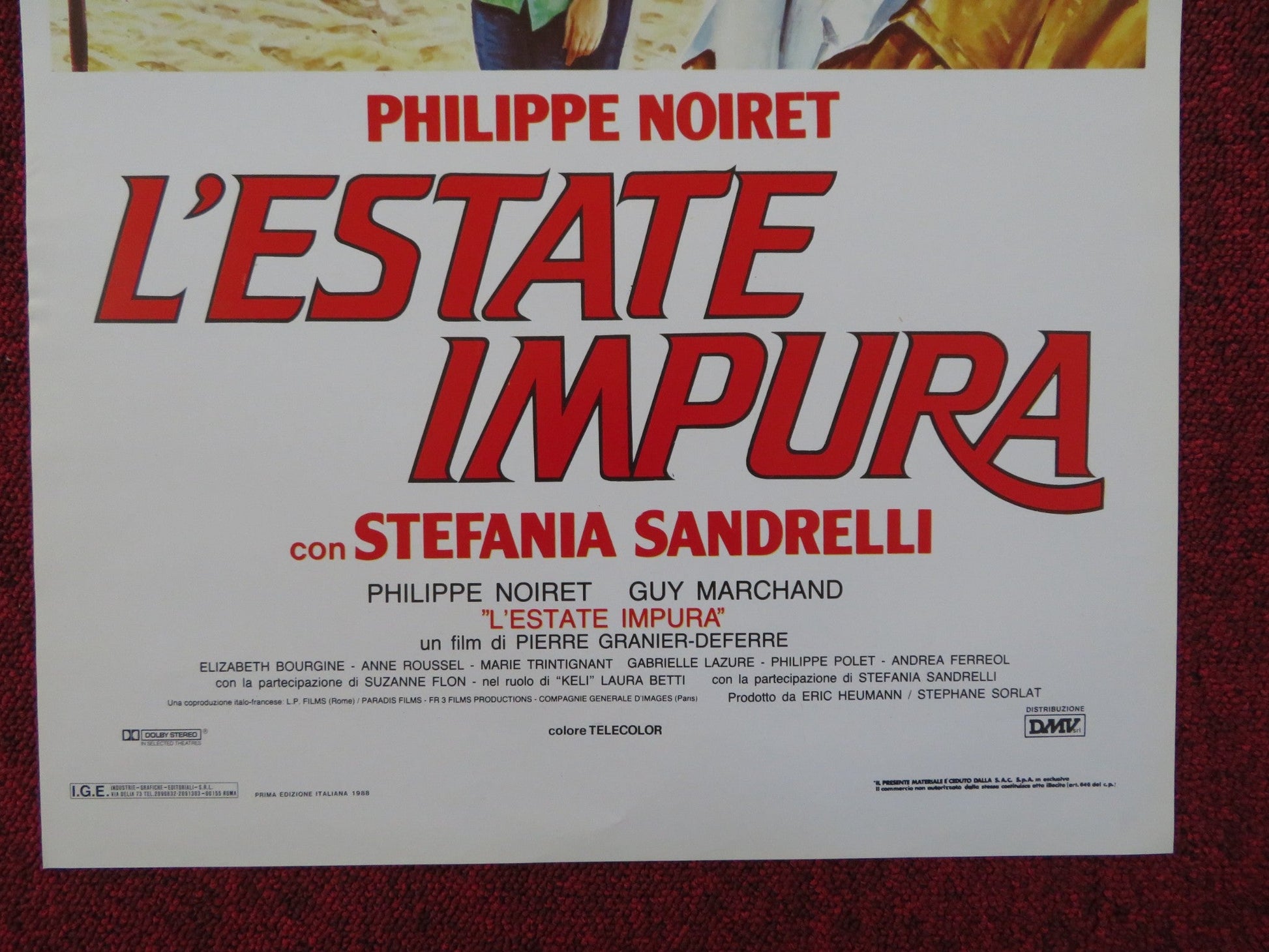 L'ESTATE IMPURA ITALIAN LOCANDINA POSTER PHILIPPE NOIRET GUY MARCHAND 1988 Rendezvous Cinema Movie posters