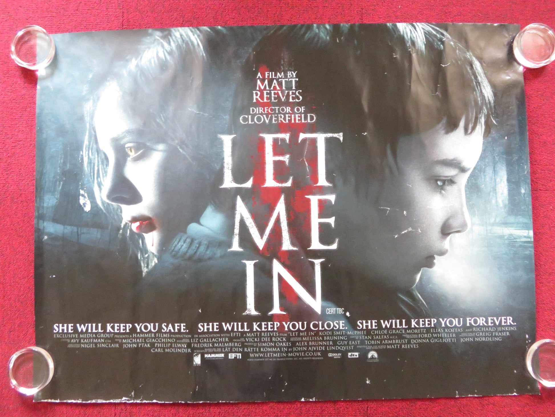 LET ME IN UK QUAD (30"x 40") ROLLED POSTER CHLOE GRACE MORETZ 2010 Rendezvous Cinema Movie posters
