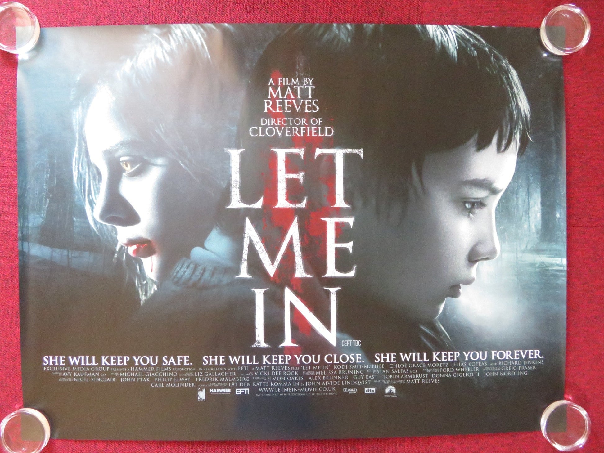 LET ME IN UK QUAD (30"x 40") ROLLED POSTER HAMMER KODI SMIT - MCPHEE 2010 Rendezvous Cinema Movie posters