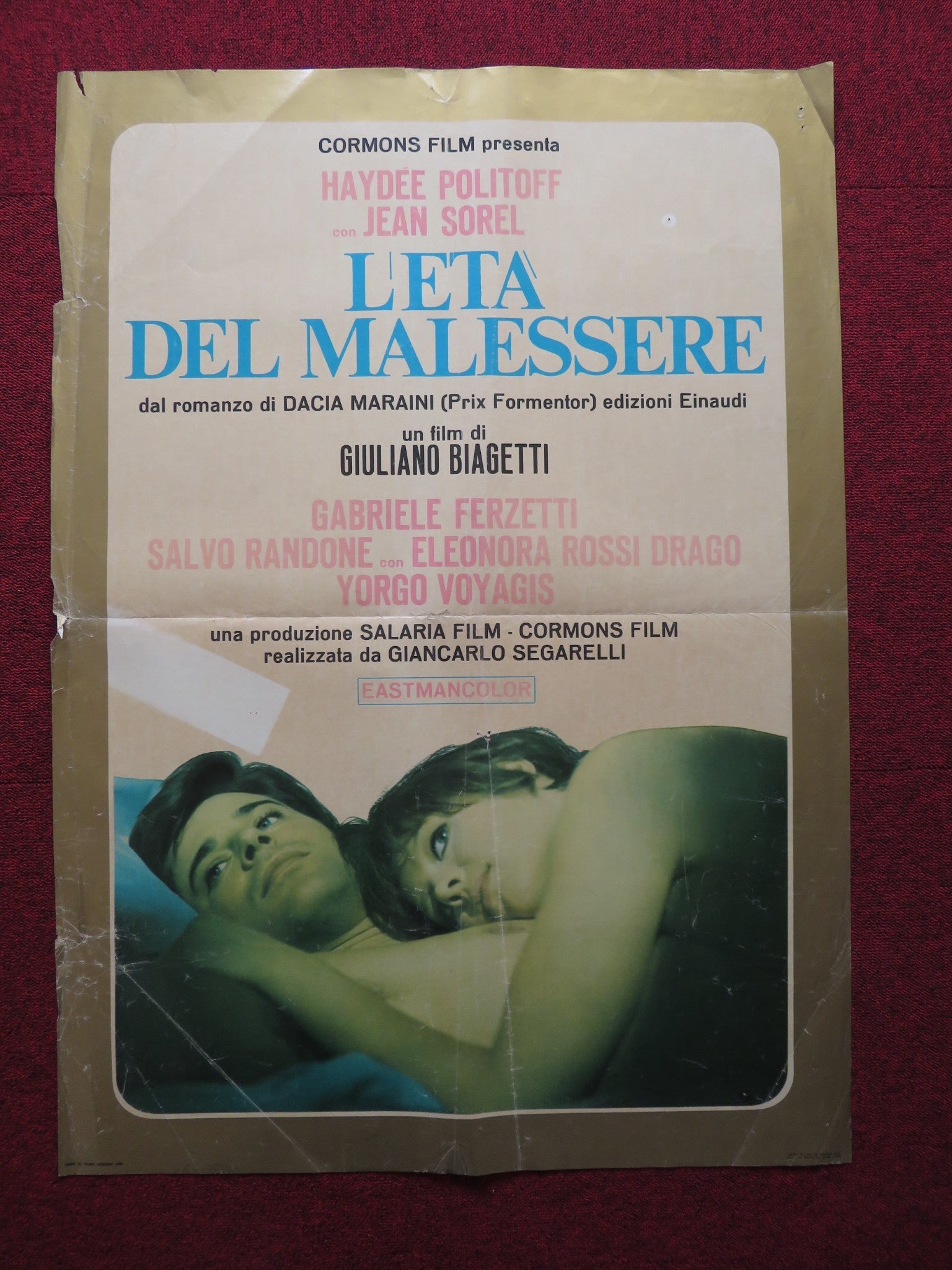 L'ETA EL MALESSERE ITALIAN FOGLIO POSTER HAYDEE POLITOFF JEAN SOREL 1968 Rendezvous Cinema Movie posters