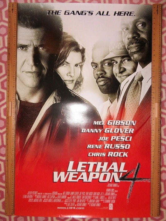LETHAL WEAPON 4 US ONE SHEET ROLLED POSTER MEL GIBSON DANNY GLOVER Movie posters