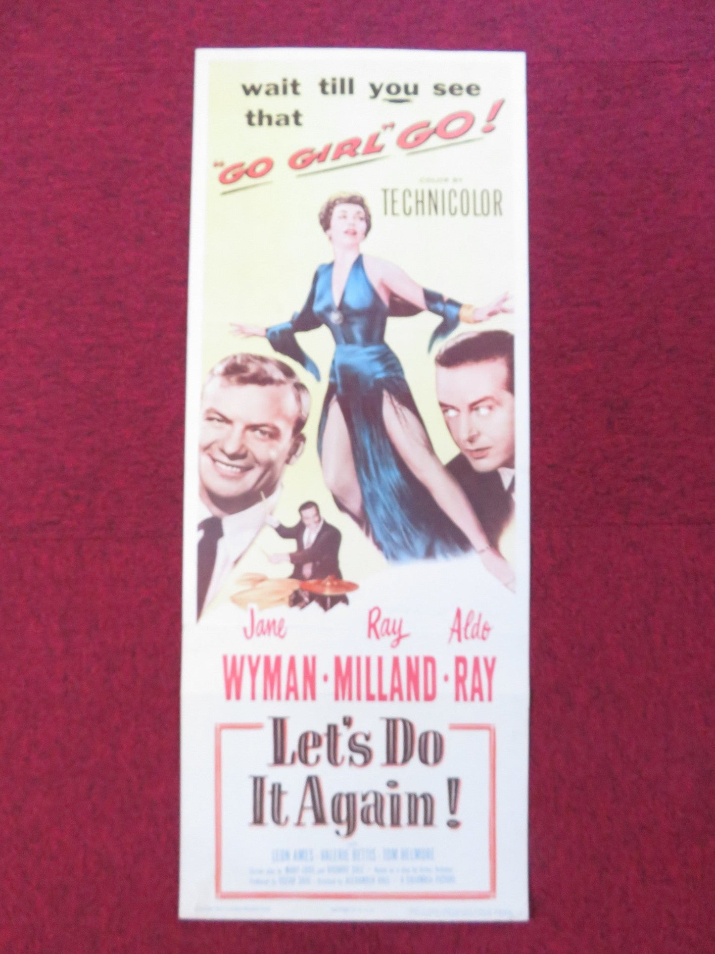 LET'S DO IT AGAIN US INSERT (14"x 36") POSTER JANE WYMAN RAY MILLAND 1953 Rendezvous Cinema Movie posters