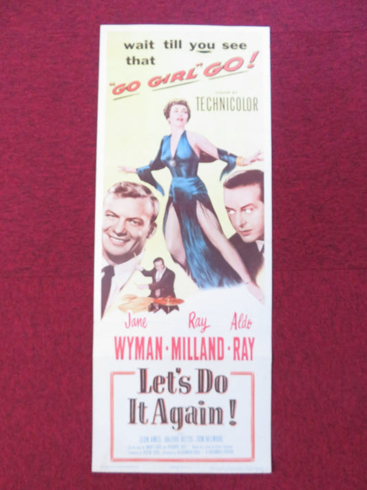 LET'S DO IT AGAIN US INSERT (14"x 36") POSTER JANE WYMAN RAY MILLAND 1953 Rendezvous Cinema Movie posters