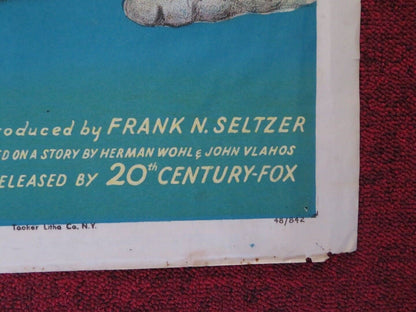 LET'S LIVE AGAIN ONE FOLDED US ONE SHEET POSTER JOHN EMERY HILLARY BROOKE 1948 Movie posters