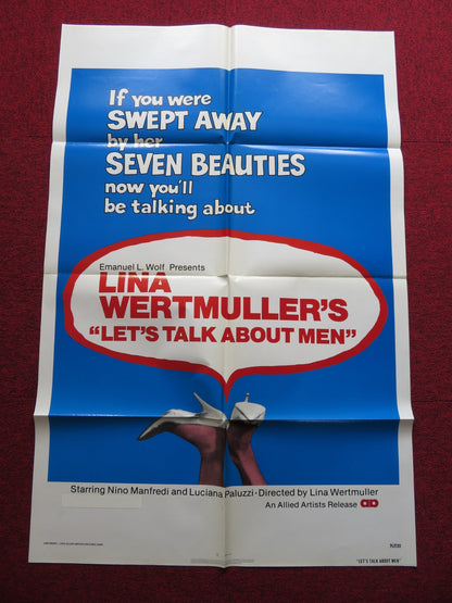 LET'S TALK ABOUT MEN FOLDED US ONE SHEET POSTER NINO MANFREDI L. PALUZZI 1976 Rendezvous Cinema Movie posters