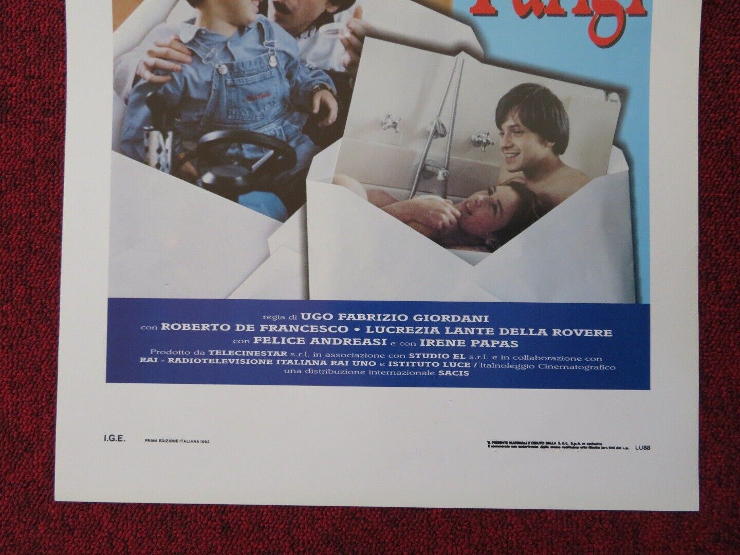 LETTERA DA PARIGI ITALIAN LOCANDINA (27.5"x13") POSTER ROBERTO DE FRANCESCO '92 Movie posters