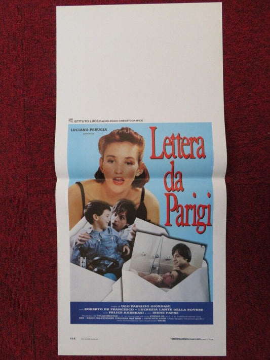 LETTERA DA PARIGI ITALIAN LOCANDINA (27.5"x13") POSTER ROBERTO DE FRANCESCO '92 Movie posters
