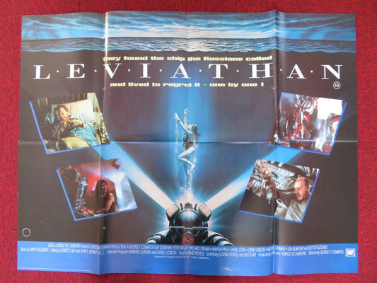 LEVIATHAN QUAD POSTER FOLDED PETER WELLER RICHARD CRENNA 1989 Rendezvous Cinema Movie posters