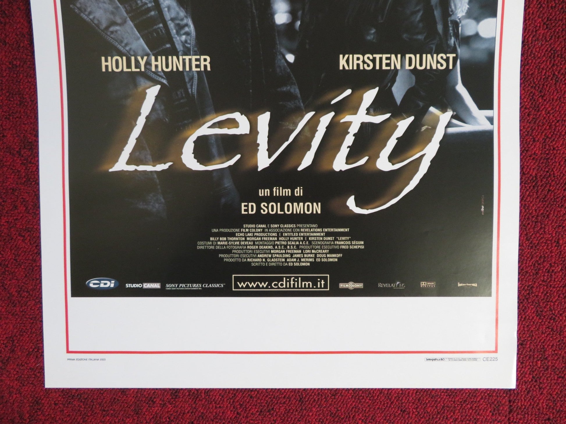 LEVITY ITALIAN LOCANDINA POSTER MORGAN FREEMAN BILLY BOB THORNTON 2003 Rendezvous Cinema Movie posters