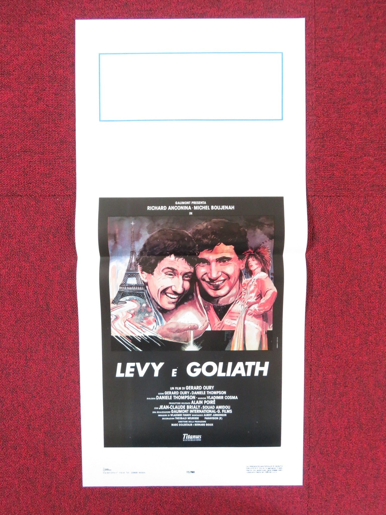 LEVY E GOLIATH ITALIAN LOCANDINA POSTER RICHARD ANCONINA MICHEL BOUJENAH 1987 Rendezvous Cinema Movie posters