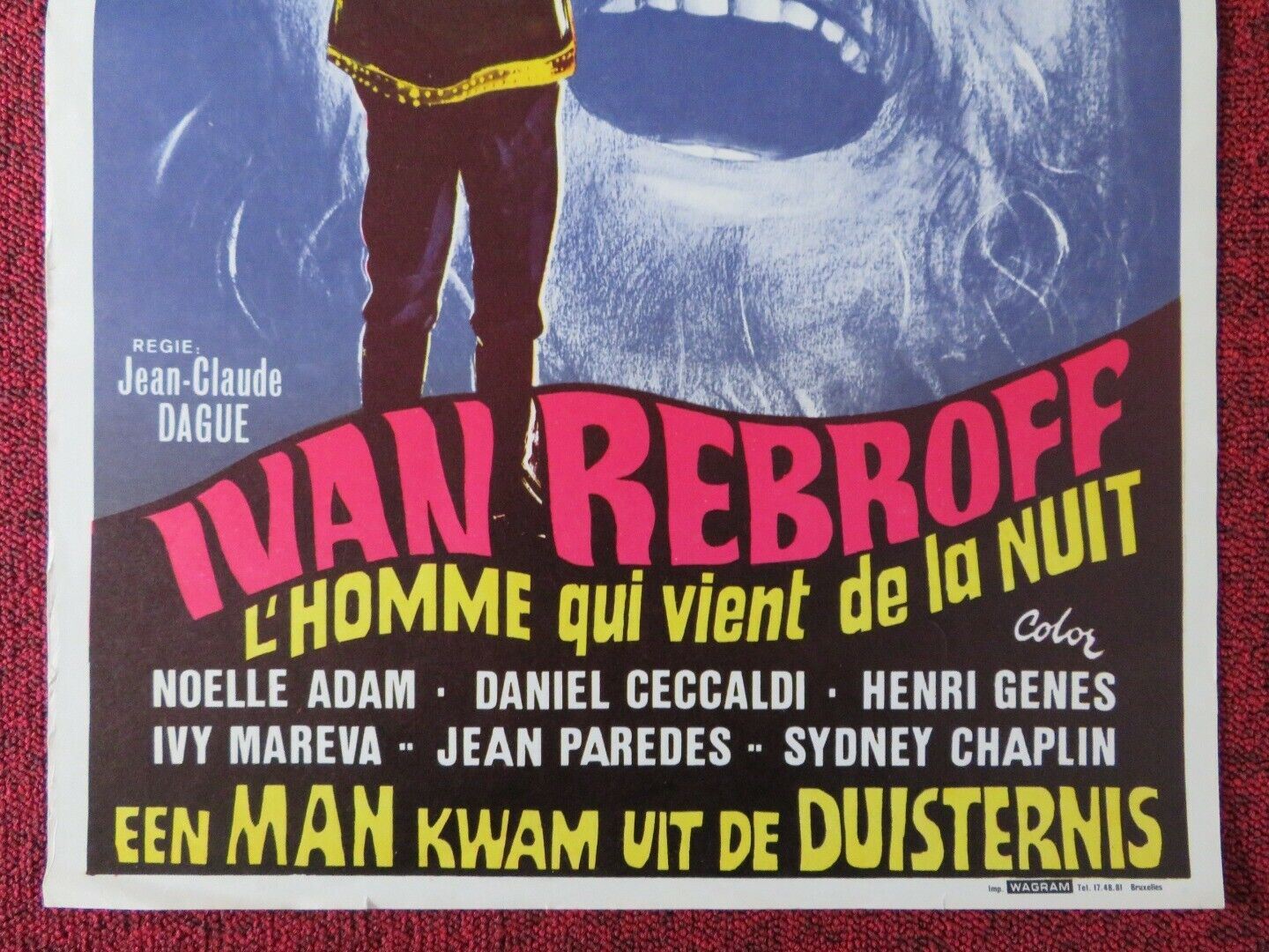 L'HOMME QUI VIENT DE LA NUIT BELGIUM (22.5"x14") POSTER IVAN REBROFF 1971 Movie posters