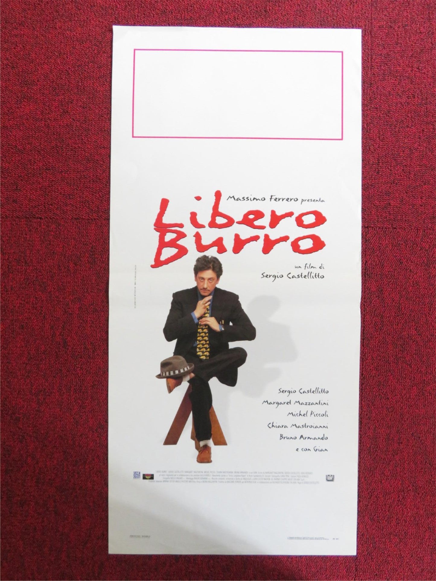 LIBERO BURRO ITALIAN LOCANDINA POSTER SEGIO CASTELLITTO MARGARET MAZZANTINI 1999 Rendezvous Cinema Movie posters