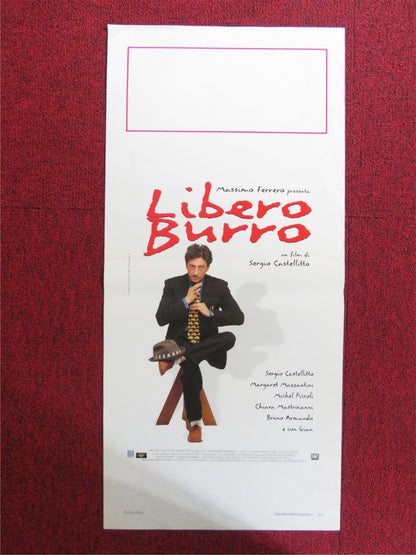 LIBERO BURRO ITALIAN LOCANDINA POSTER SEGIO CASTELLITTO MARGARET MAZZANTINI 1999 Rendezvous Cinema Movie posters