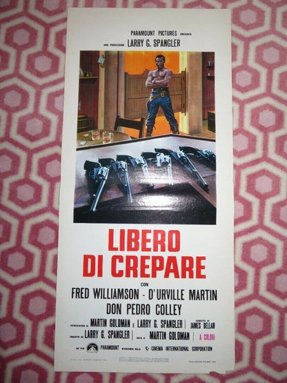 LIBERO DI CREPARE ITALIAN LOCANDINA (27.5"x13") POSTER FRED WILLIAMSON 1973 Movie posters