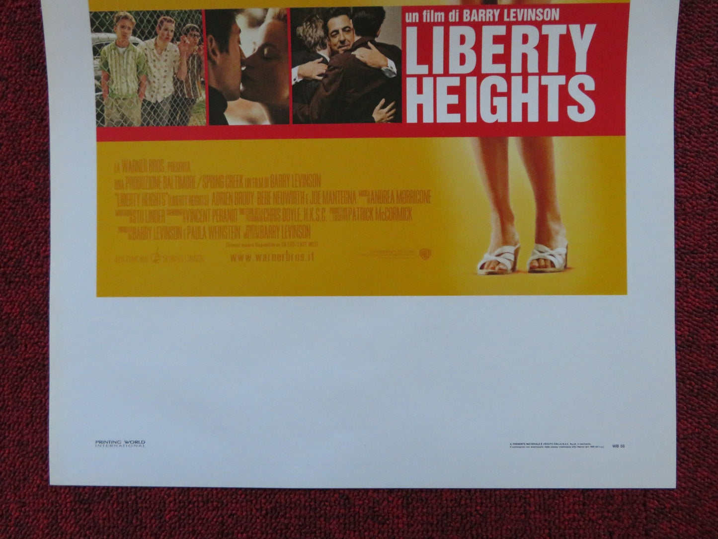 LIBERTY HEIGHTS ITALIAN LOCANDINA POSTER ADRIEN BRODY BEBE NEUWIRTH 1999 Rendezvous Cinema Movie posters