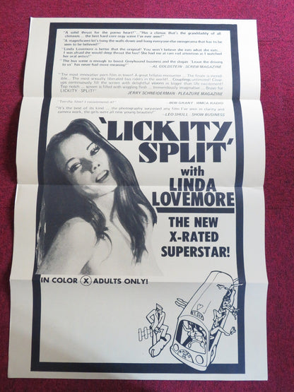 LICKITY SPLIT US TRI FOLDED ONE SHEET ROLLED POSTER LINDA LOVEMORE SANDI FOXX Rendezvous Cinema Movie posters