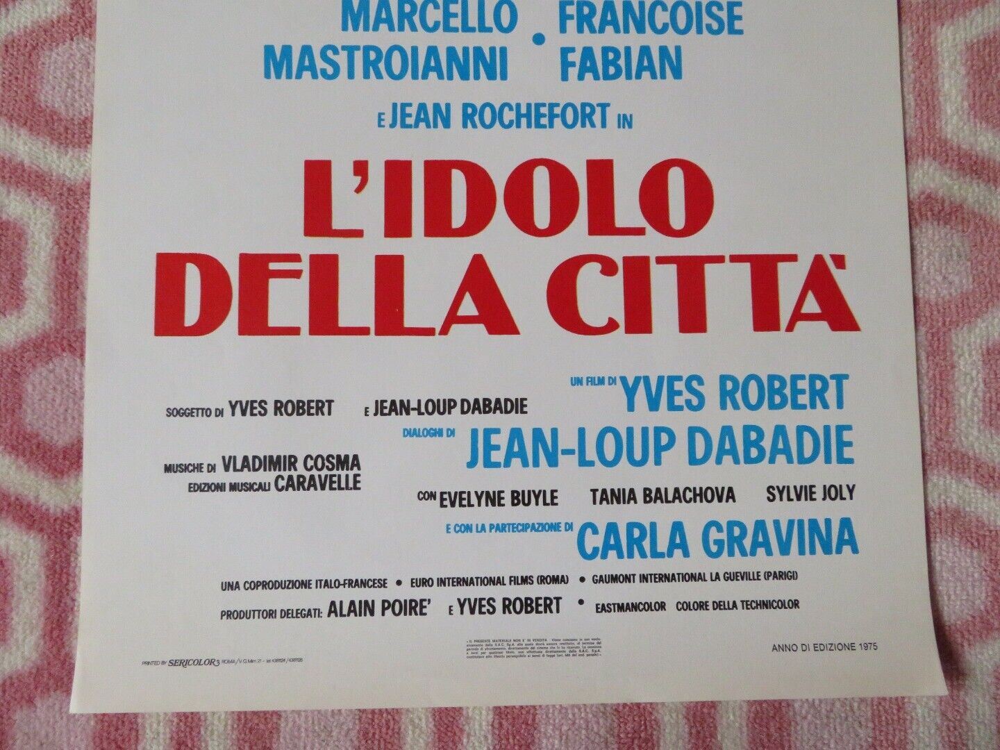 L'IDOLO DELLA CITTA ITALIAN LOCANDINA (27.5"x13") POSTER M MASTROIANNI 1975 - Rendezvous Cinema
