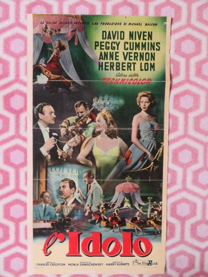 L'IDOLO / The Love Lottery ITALIAN LOCANDINA (24"x13") POSTER 1954 Movie posters