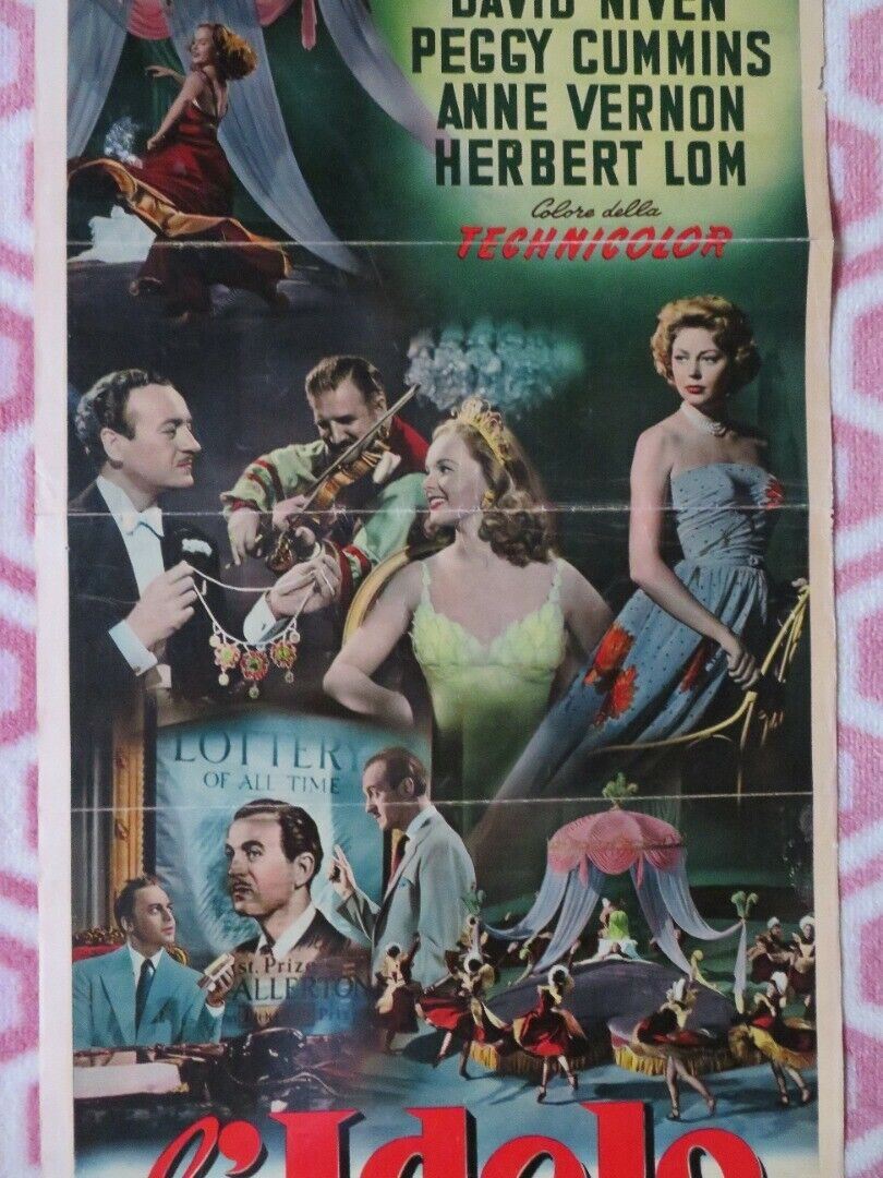 L'IDOLO / The Love Lottery ITALIAN LOCANDINA (24"x13") POSTER 1954 Movie posters