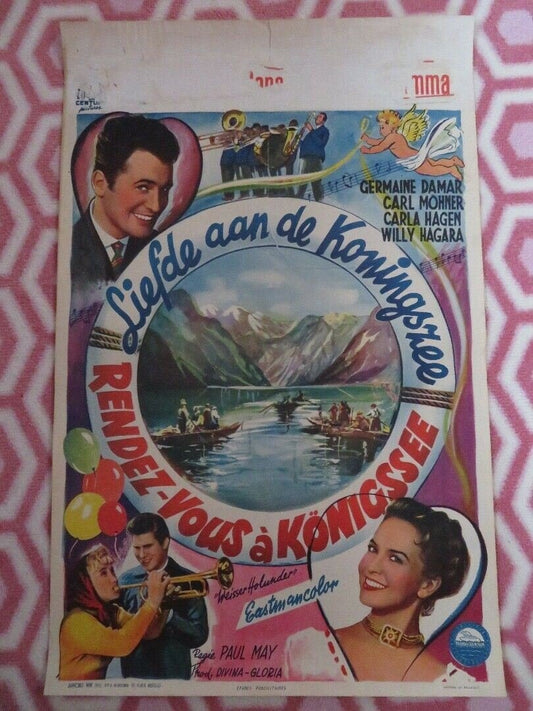 LIEFDE AAN DE KONINGSZEE/ Weißer Holunder BELGIUM (21.5"x 14") POSTER 1957 Movie posters