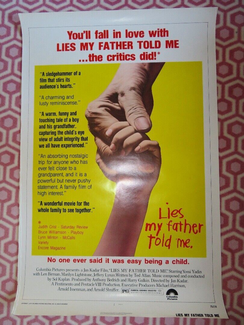 LIES MY FATHER TOLD ME US ONE SHEET ROLLED POSTER YOSSI YADIN 1975 Movie posters