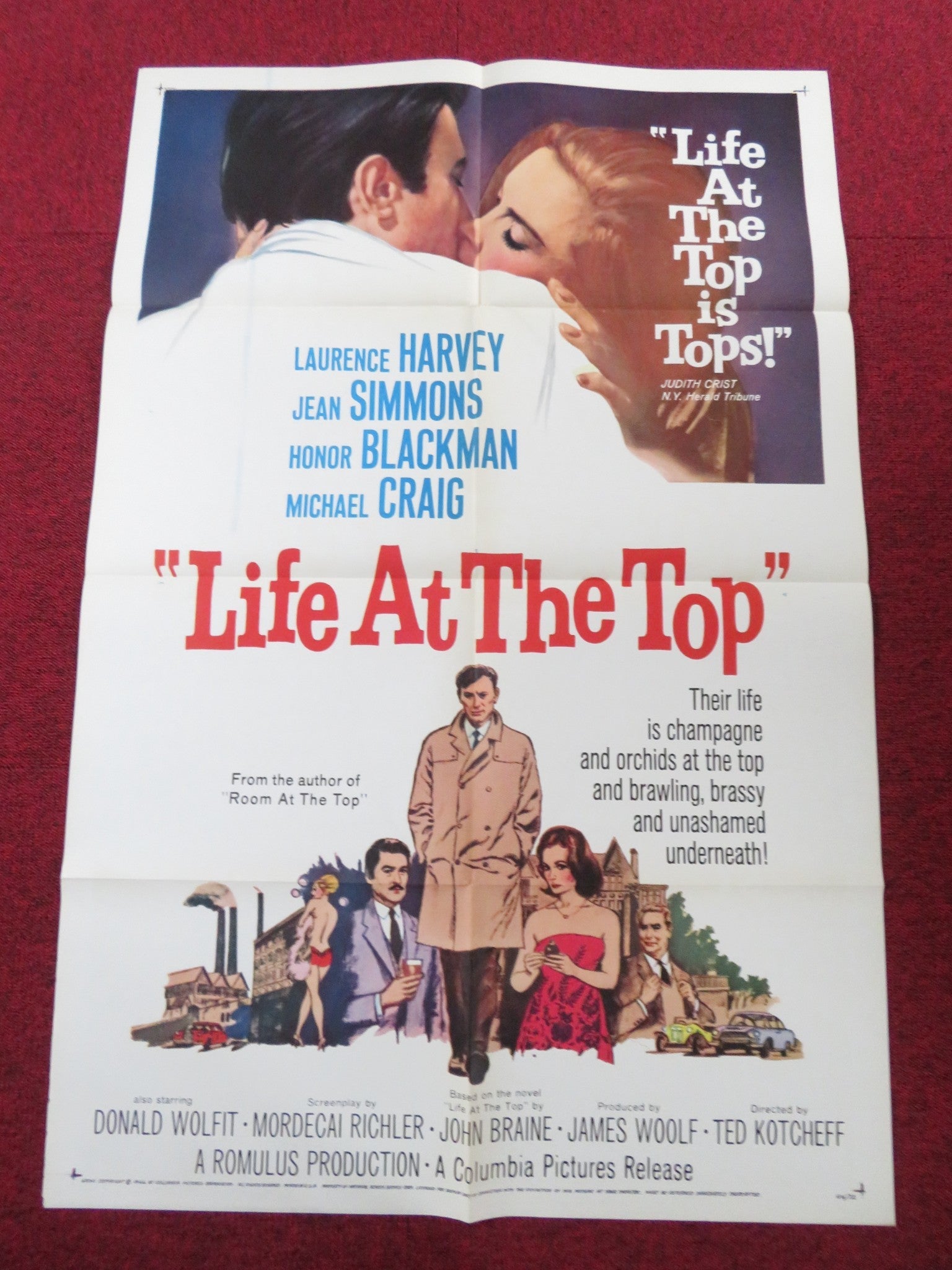 LIFE AT THE TOP FOLDED US ONE SHEET POSTER LAURENCE HARVEY JEAN SIMMONS 1966 Rendezvous Cinema Movie posters